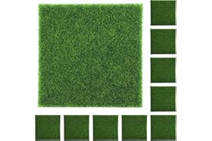 Seutmrou 10 Pcs Miniature Garden Grass, 6 x 6"Fairy Artificial Grass, Artificial Grass Turf, Fairy Garden Ornament, Fake Gras