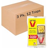 Victor EZ Set Wooden Snap Trap - 12 Pack | Mouse Traps, Snap Traps, Rodent Control, Kill Traps, Victor Easy Set M035 Mouse Trap, Reusable, Swiss cheese pedal