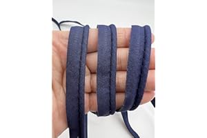 PEPPERLONELY 5 Yards 12mm (1/2 Inch) Cotton Bias Piping Type, Bias Type with Cord, Piping Trim with Cord, Lip Cord Trim for Sewing Clothing Upholstery Trimming - Navy Blue
