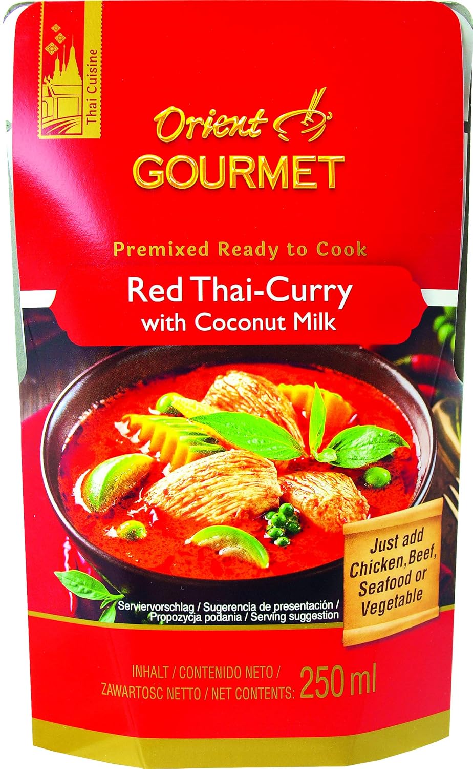 Orient Gourmet, Salsa de curry (Rojo) - 12 de 250 ml. (Total 3000 ...