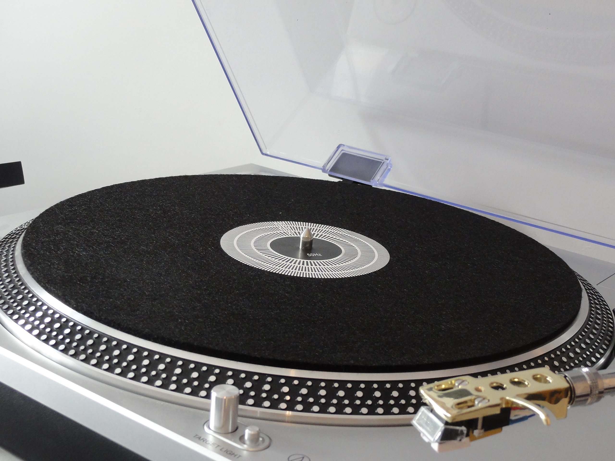 Black soft felt turntable platter slip mat black gray charcoal graphite