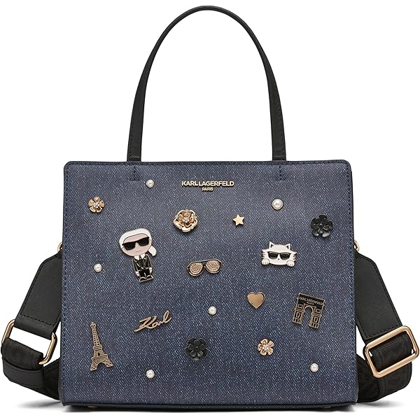 Amazon.com: KARL LAGERFELD Paris Maybelle Satchel (Denim