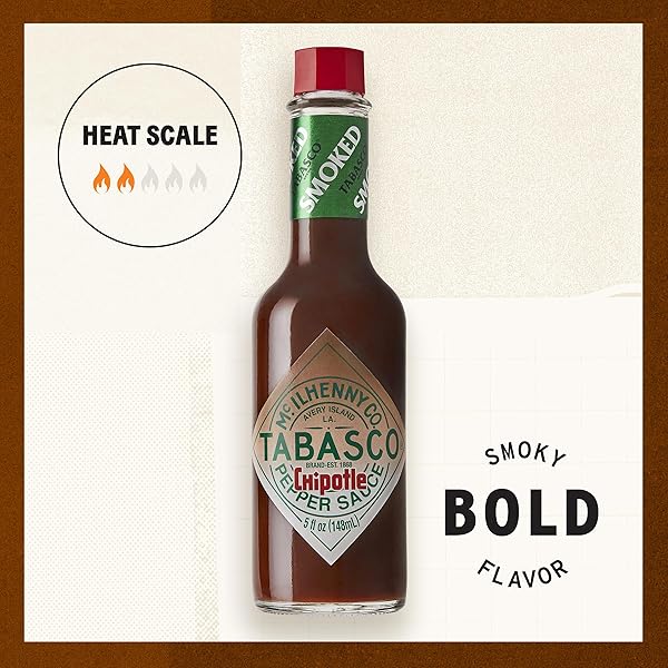TABASCO® BRAND CHIPOTLE PEPPER SAUCE, MEDIUM HOT SAUCE, SINGLE-SERVE HOT SAUCE PACKETS, SMOKY & SMOOTH, EASY FOR ON-THE-GO, GREAT FOR TRAVEL, MEAT & MORE, 0.1 OZ (PACK OF 200)