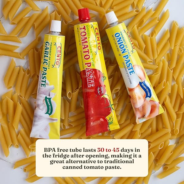 CENTO TOMATO PASTE, 4.56 OZ TUBE, DOUBLE CONCENTRATED, THICK PASTE FROM RED, RIPE TOMATOES, GROWN AND PROCESSED IN ITALY