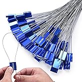 Bolt Dropper High Security Cable Tags Seals - Metal Container Seals with Steel Wire Numbered Tags - Metal Wire Identification Tamper Seal - Heavy Duty Lock Ties with Number - 100pcs