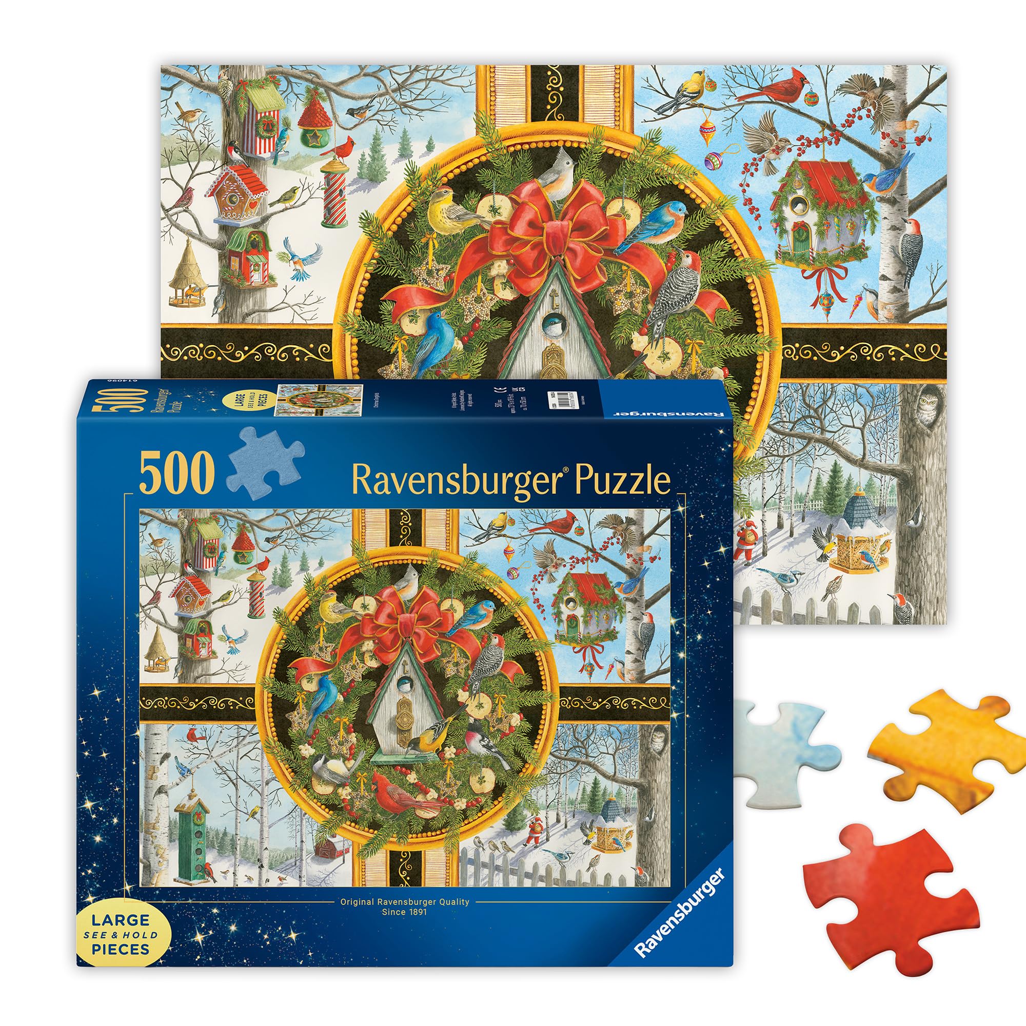 Ravensburger Christmas Songbirds 500 piece Jigsaw Puzzle for Adults and Kids Age 12 and Up