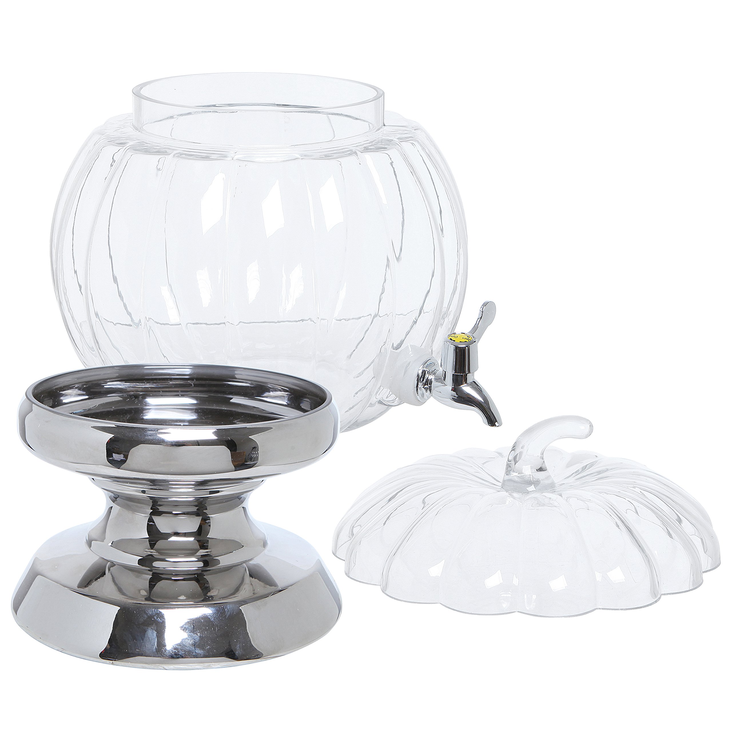 2.5 Gallon Glass Pumpkin Beverage Dispenser/Drink Server w/Metal Spigot
