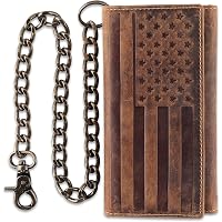 Itslife Men's RFID Blocking Brown Bifold Wallet - Vintage Handmade Leather With Metal Chain, Multiple Slots - View #12