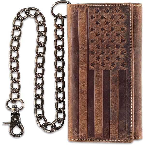 Amazon.com: RS Mens Wallet with Chain Leather Long Bifold