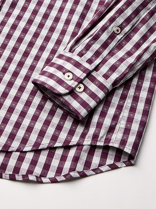 Cole Haan 可汗 修身款 男式格纹长袖衬衫 M码2折.77 海淘转运到手约￥144