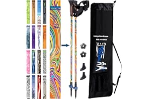 Nordic Walking Poles - True Classic Nordic Glove Grips, Lightweight, Adjustable, and Collapsible -2 Pieces w/flip Locks, Detachable Feet and Travel Bag by York Nordic