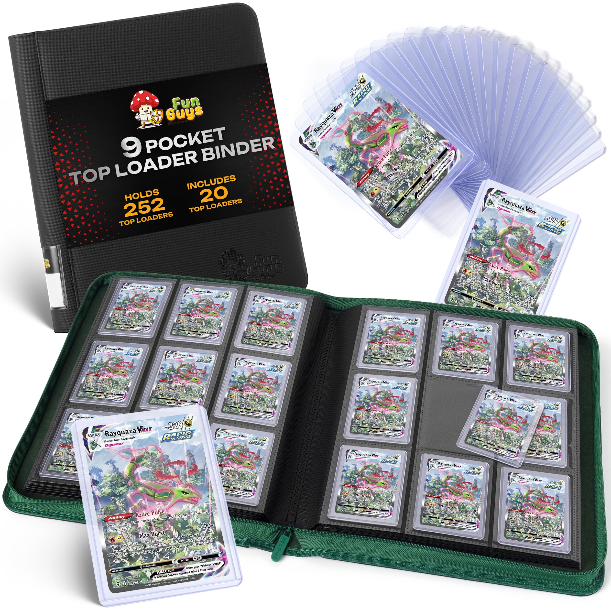 FunGuys Toploader Binder, Trading Card Binder Storage, 252 9 Pocket Top Loader Pokemon Binder, Card Collection for Yugioh, MTG, TCG, Card Folders for Trading Cards — image 1