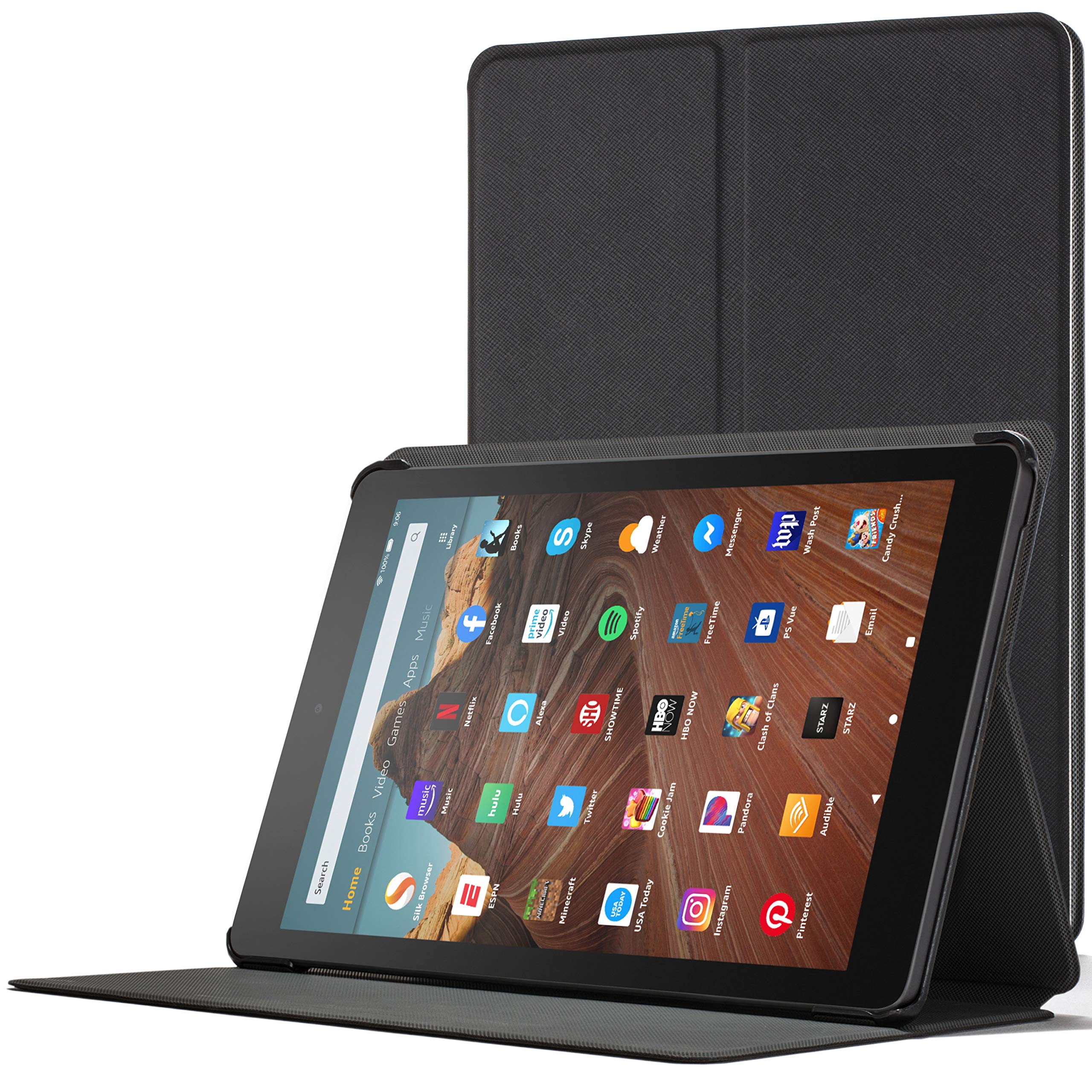 Forefront Cases Case for Fire HD 10 2019 - Protective Case Stand - Black - Smart Auto Sleep-Wake Fire HD 10 Tablet (9th Generation) Cover *DOES NOT FIT 2021, 2023 MODEL*
