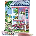 Opalberry Paint by Numbers for Adults - 16x20 Wrinkle-Free Rolled Canvas - Adults' Paint-by-Number Kits on Canvas - DIY Painting by Numbers for Adults - Paint by Numbers Pink Porch