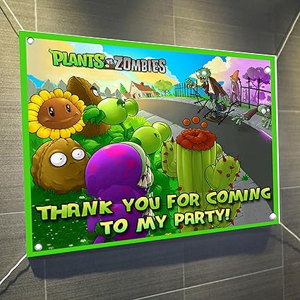 Amazon Com Plants Vs Zombies Banner Video Game Large Vinyl Indoor