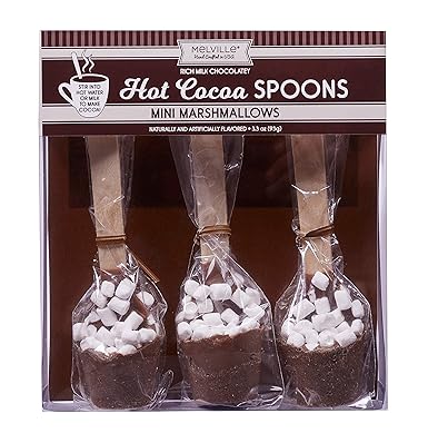 Amazon Com Hot Chocolate Maker Spoon With Mini Marshmallow 3 Spoons Per Set Grocery Gourmet Food