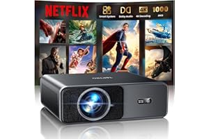[Netflix Licensed/Dolby Audio] 4K-Projector with WiFi6 and Two-Way Bluetooth5.2, Native 1080P Projecteur, TOPTRO A1 Smart Pro