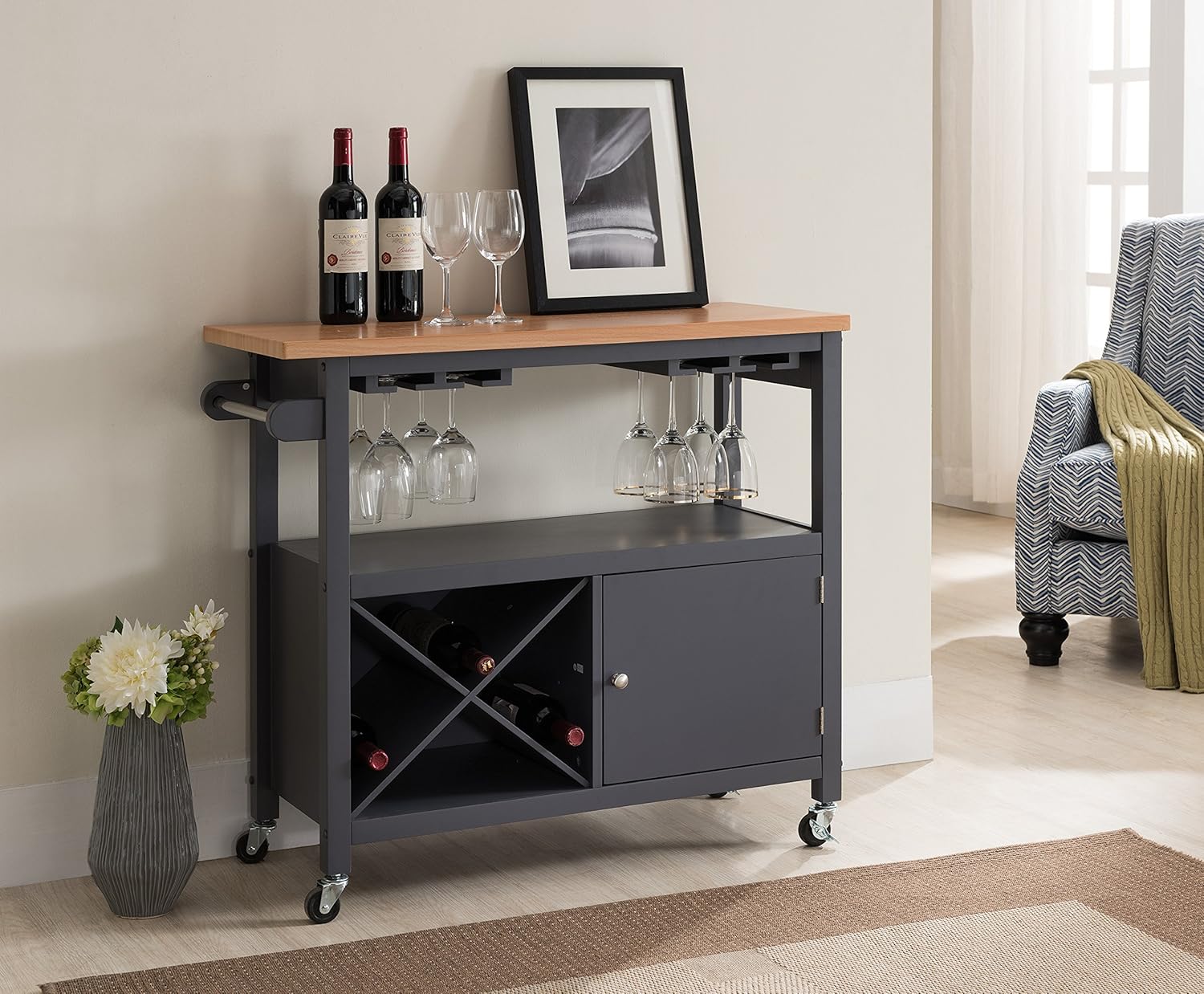 Best kitchen cart with wine rack