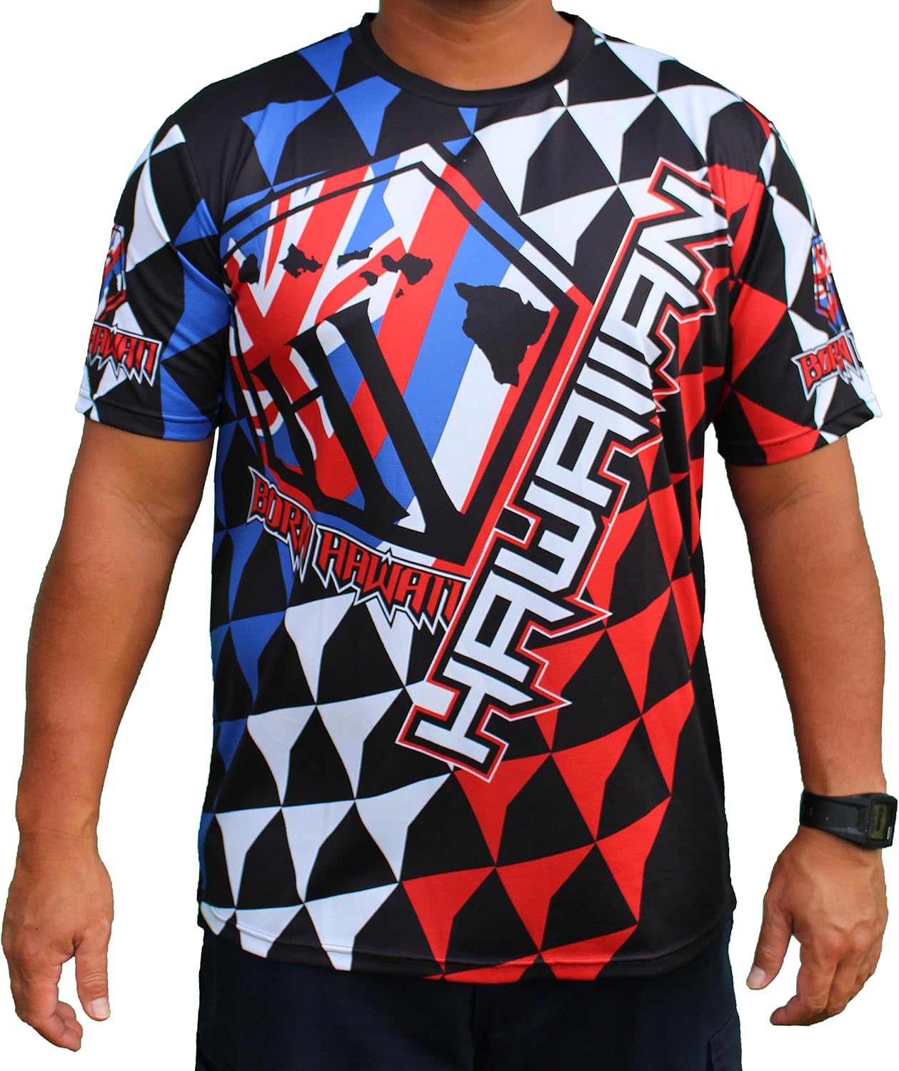 Born Hawaii Hawaii NUI Sports Jersey Hawaiian Flag Tattoo TShirt at