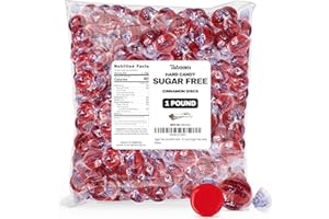 Sugar Free Hot Cinnamon Hard Candy Discs 1 Pound Christmas Candies - Approx. 75 Individually Wrapped Red Fiery Cinnamon Candies For Snacks & Treats, Sugar Free Candy - Taboom
