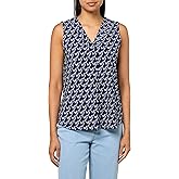 Anne Klein Women's Printed Ity Pleat Front Shell