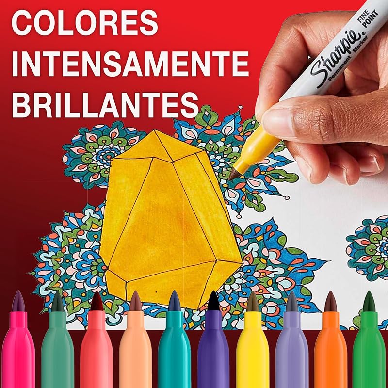 rotuladores permanentes | punta fina | colores surtidos fantasía | paquete de 18 marcadores | material escolar ideal