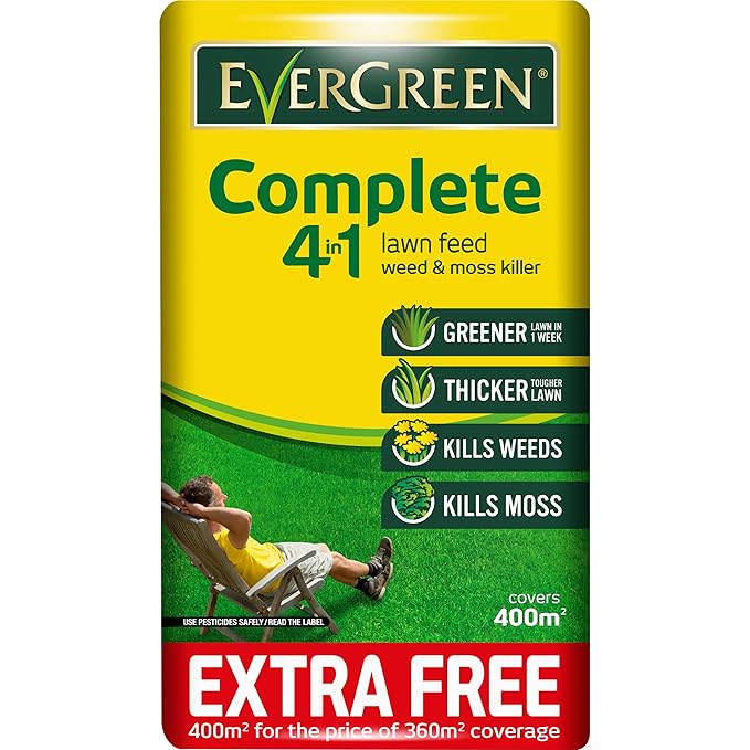 EverGreen 400sqm Complete 4in1 Lawn Care, Lawn Food, Weed and Moss