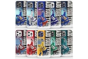 Personalized Ice Hockey Player Jersey Team Phone Case Custom Name and Number Style 10 Protective Cover Customized Compatible 
