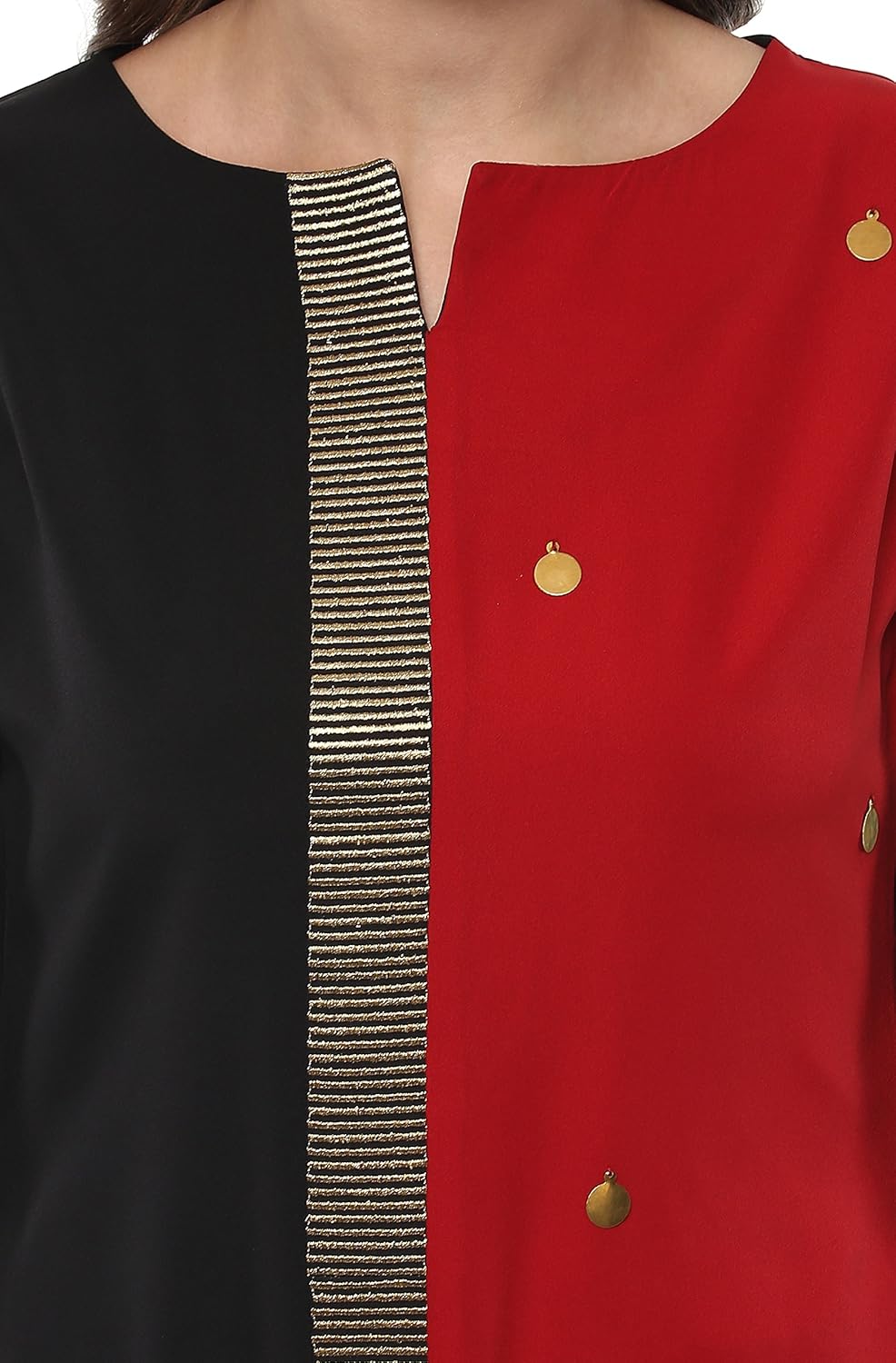 janasya women's polyester crepe kurta