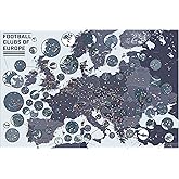 Pop Chart | Football Clubs of Europe | 36" x 24" Large Wall Art | Soccer Poster Featuring Over 1000 Clubs on a Massive Map | Sports Wall Decor for Living Room, Bedroom, and Man Cave