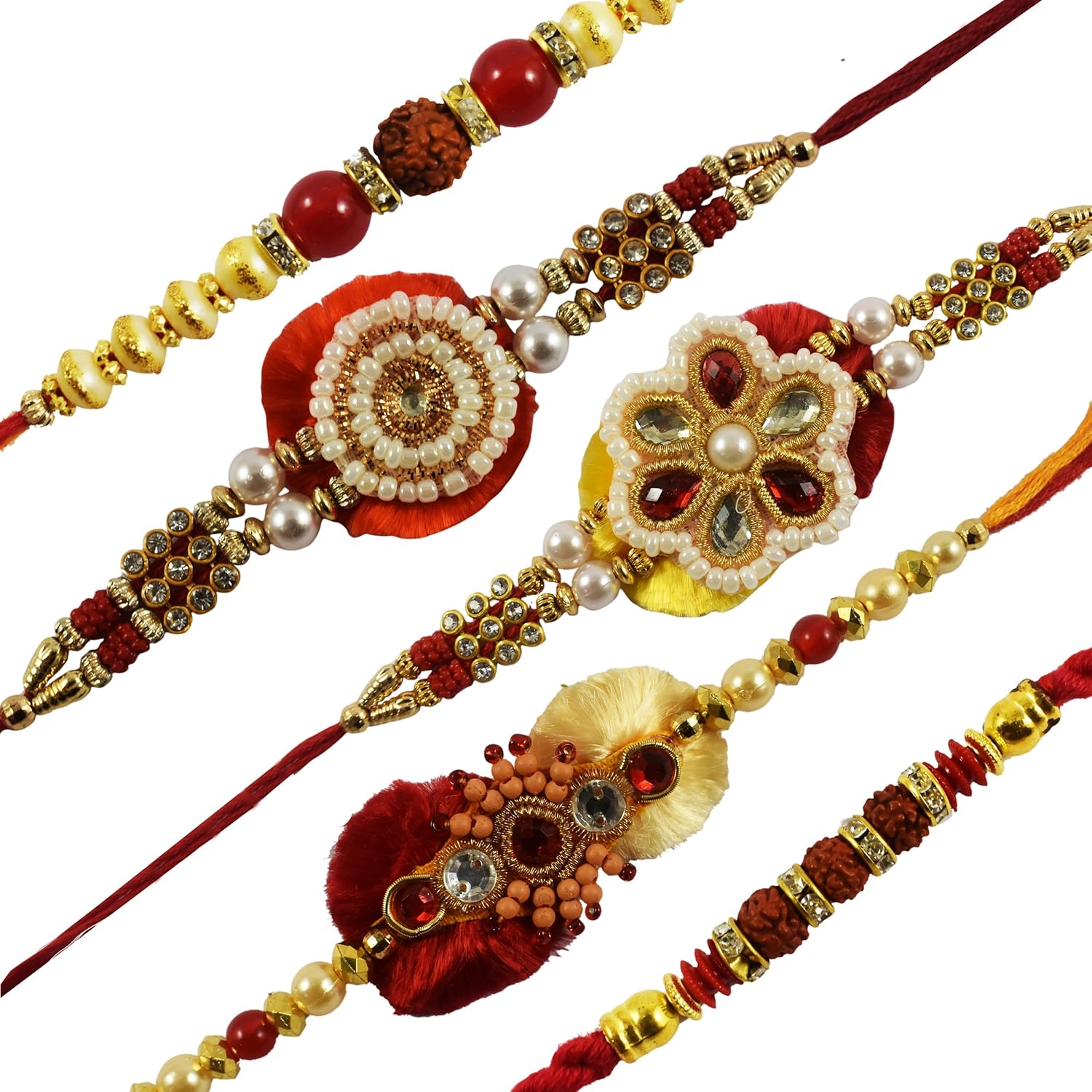 urvi creation set of 5 rakhi for brother, rakhi for bhaiya, rakhi gift for brother