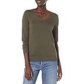 Amazon Essentials Women's Regular-Fit Lightweight Long-Sleeve V-Neck Sweater (Available in Plus Size)