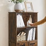 VASAGLE Floor Standing Cabinet with Louvered Doors Rustic Brown BBK161T01 view 7