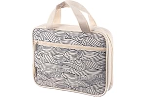 DiverseBee Bible Cover with Handles, Zippered Bible Carrying Case for Women and Girls, Tote Bag for Kids, Bible Book Cover & Accessories, Christian Gifts 7.5 x 10 x 2.5in (Waves)