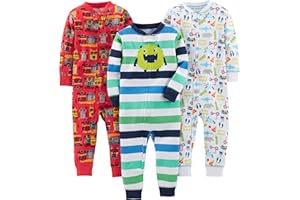 Simple Joys by Carter's Toddlers and Baby Boys' Snug-Fit Footless Cotton Pajamas, Pack of 3