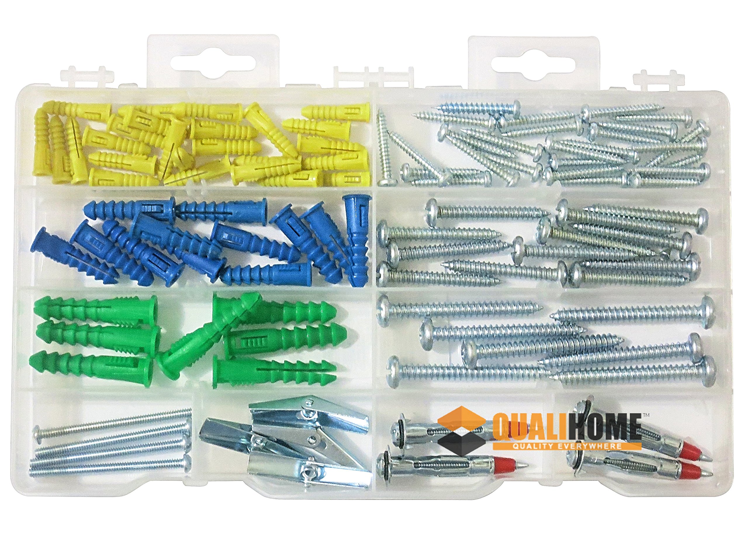 Qualihome Anchor Assortment Kit Anchors, Molly Bolts, Screws, Toggle