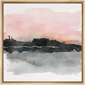 SIGNWIN Framed Canvas Wall Art Orange Sunset Over...