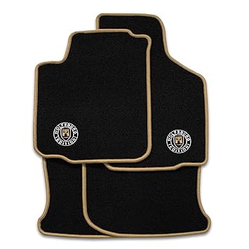 Eight Tec Handelsagentur ETQ300WOB0426 Fußmatten mit Bestickung Wolfsburg Edition Velours Schwarz in Beige