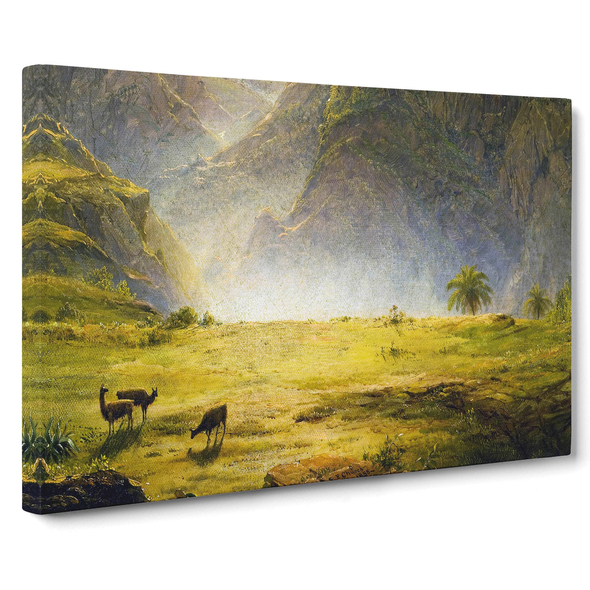The Andes Of Ecuador By Frederic Edwin Church Canvas Print | Gallery Wrapped 30mm Frame Wall Art | 20x14 inches | Ready to Hang | Classic Cityscape Picture | Living Room Bedroom Lounge Office
