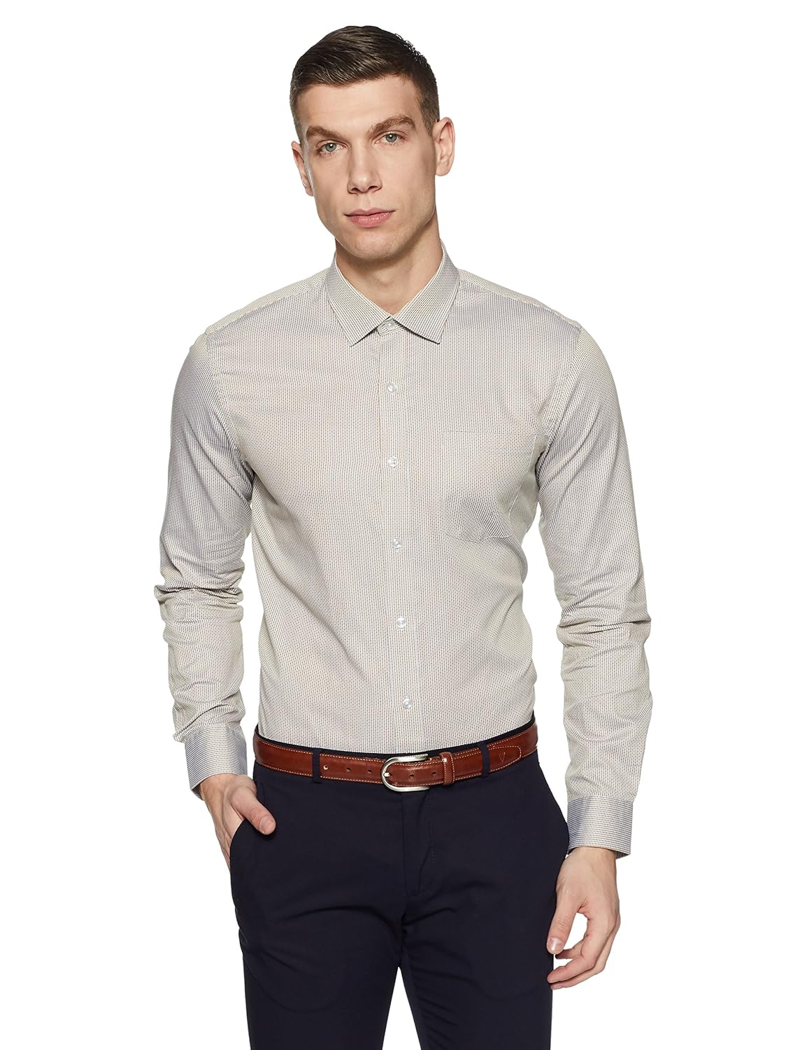 arrow men's plain slim fit formal shirt