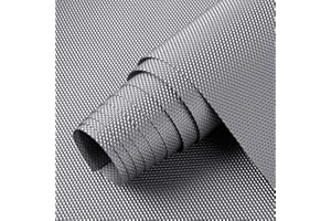 HooTown Shelf Liners Kitchen Cabinet Drawer Mats 11.8 Inch Wide x 59 inches Long, Non Adhesive EVA Plastic Washable Waterproof Pads for Refrigerator, Freezer, Fridge, Pantry Closet, Cupboard, Gray