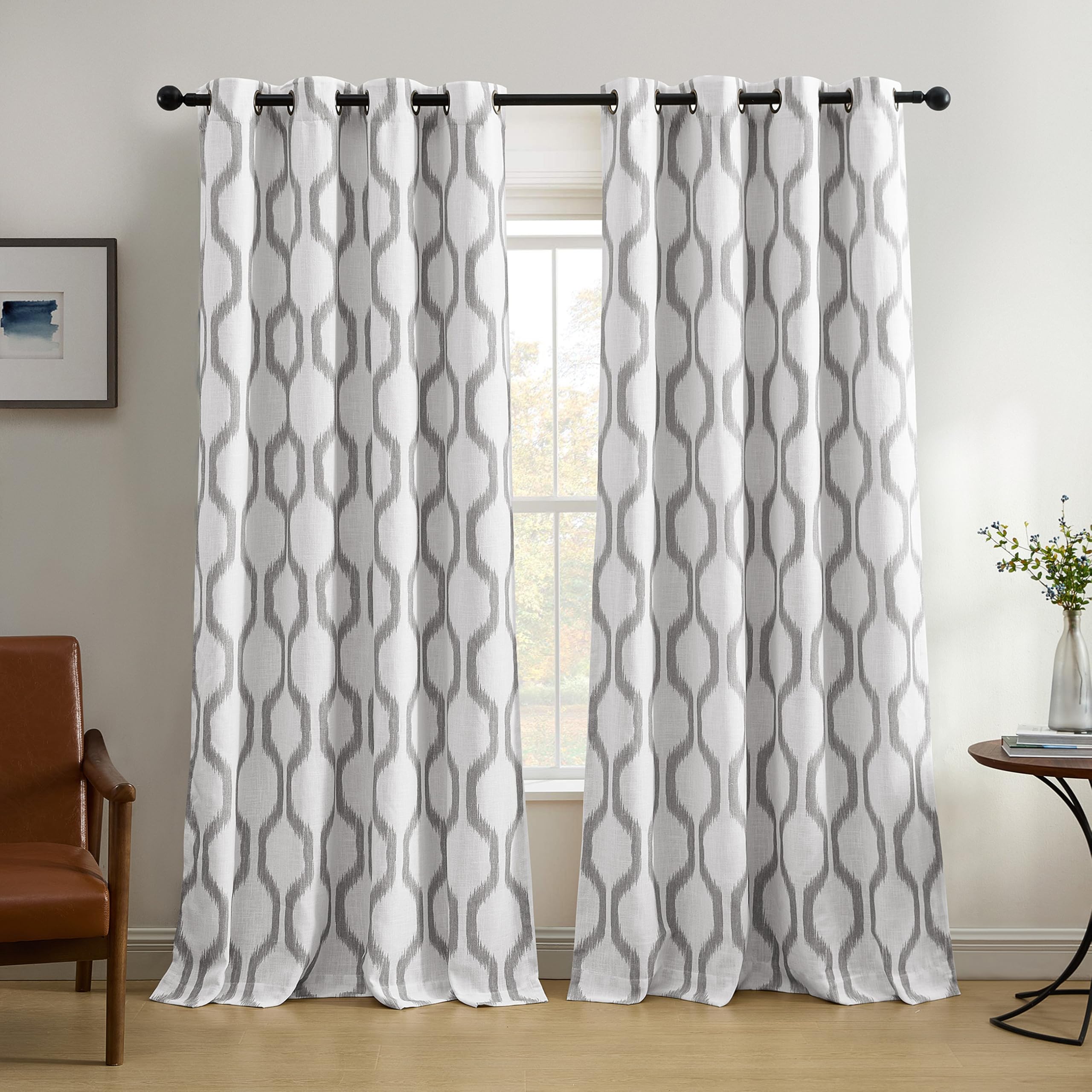 Elrene Single Panel Window Curtain Drape, Light Gray, 52" W x 84" L (Pack of 1)