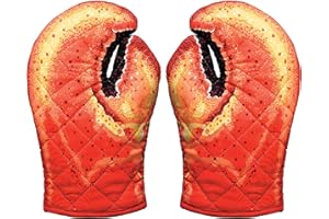 Boston Warehouse Lobster Claw Oven Mitts, One Size, Red