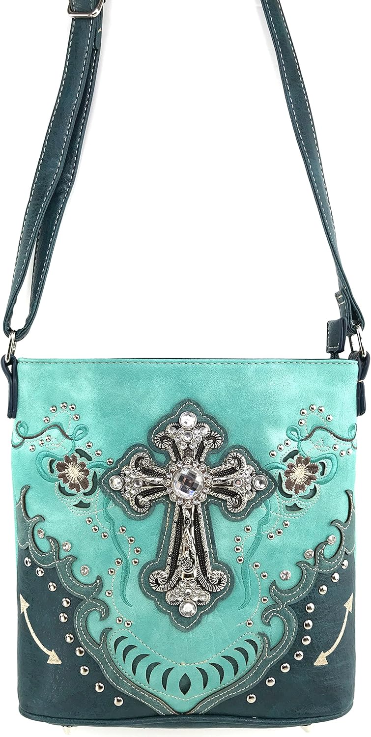 Justin West Cross Floral Embroidered Studded CCW Concealed Carry