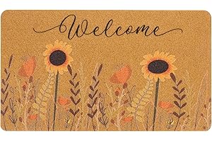 KORHLEOH Fall-Sunflower-Doormat-Welcome-Door-Mat - Flower Indooor-Outdoor-Coir-Door-Mats Patio Front-Door Porch Decor 17" X 29"