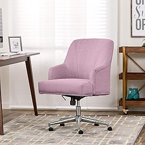 Serta Style Leighton Home Office Chair, Twill Fabric, Lilac