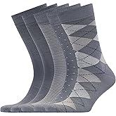 VRD Men’s Dress Socks Bamboo Rayon 5-Pack Crew Socks Fits Shoe Size 8-13 Gift Box