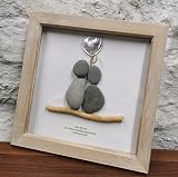 Personalised Silver 25th Wedding Anniversary Pebble Art Frame view 5