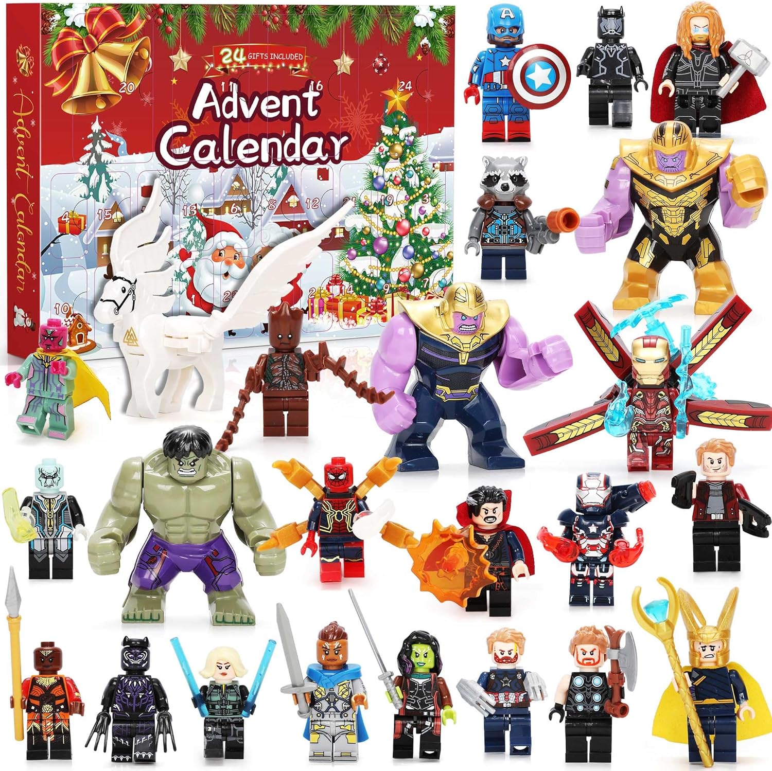 Advent Calendars - Superheros 2023 Advent Calendar Building Toys, 24 Days Christmas Countdown Calendars Figures Toy Surprise Christmas Party Favor Gifts for Kids Boys and Girls