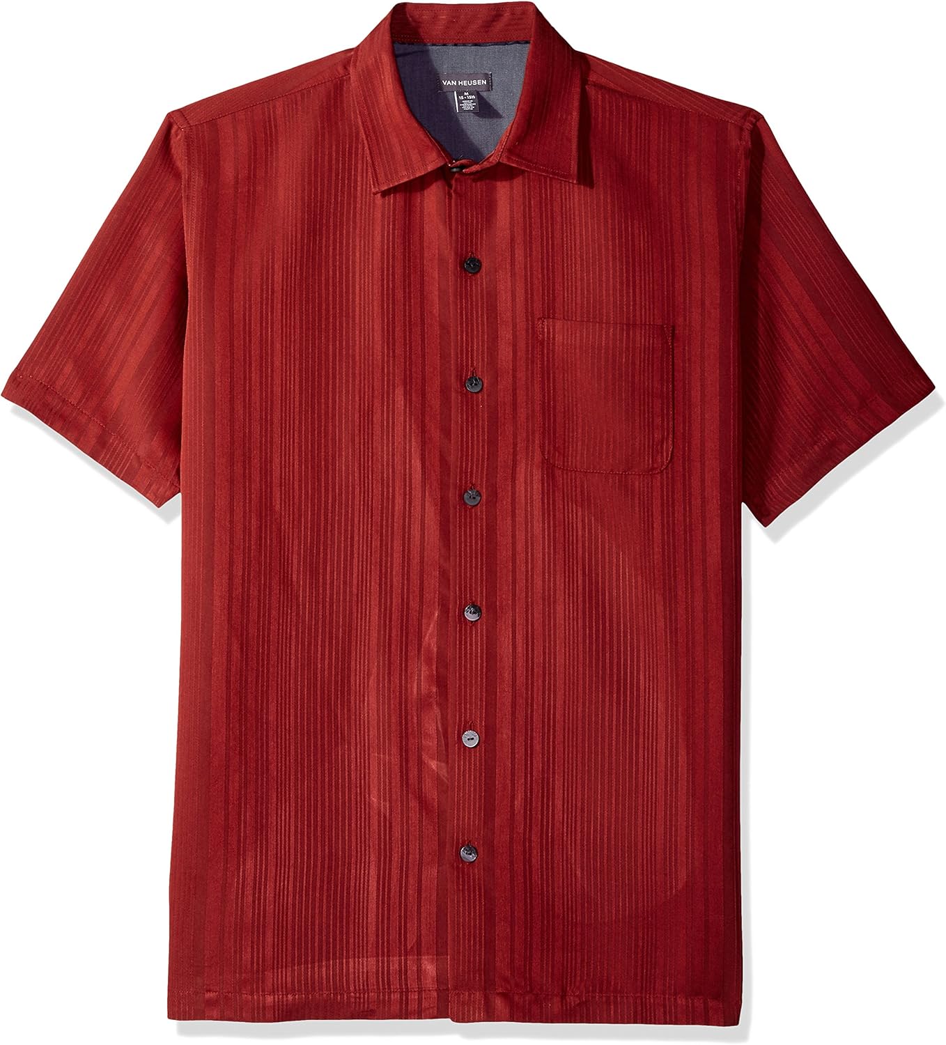 Van Heusen Men's Air Short Sleeve Button Down Poly Rayon Stripe Shirt at  Men’s Clothing store